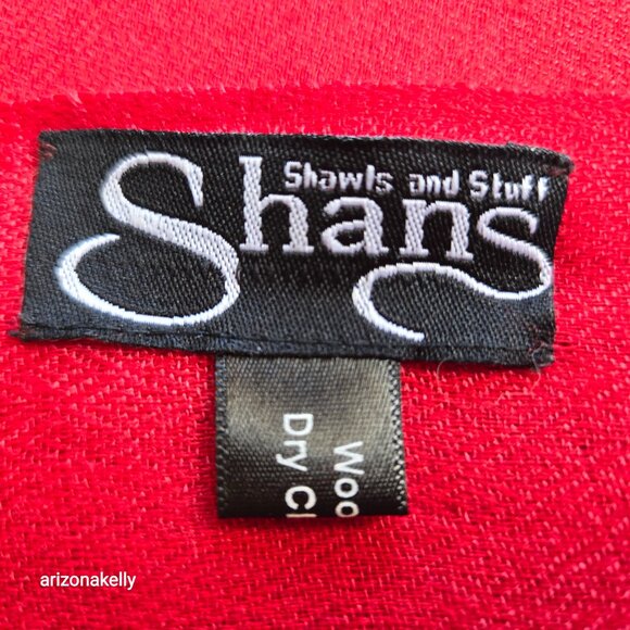 Shan's Lightweight Wool Scarf Shawl Wrap Red - Picture 7 of 13